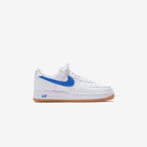 Nike Men's Air Force 1 '07 LV8 Shoes, Size 8, White/Blue/Orange