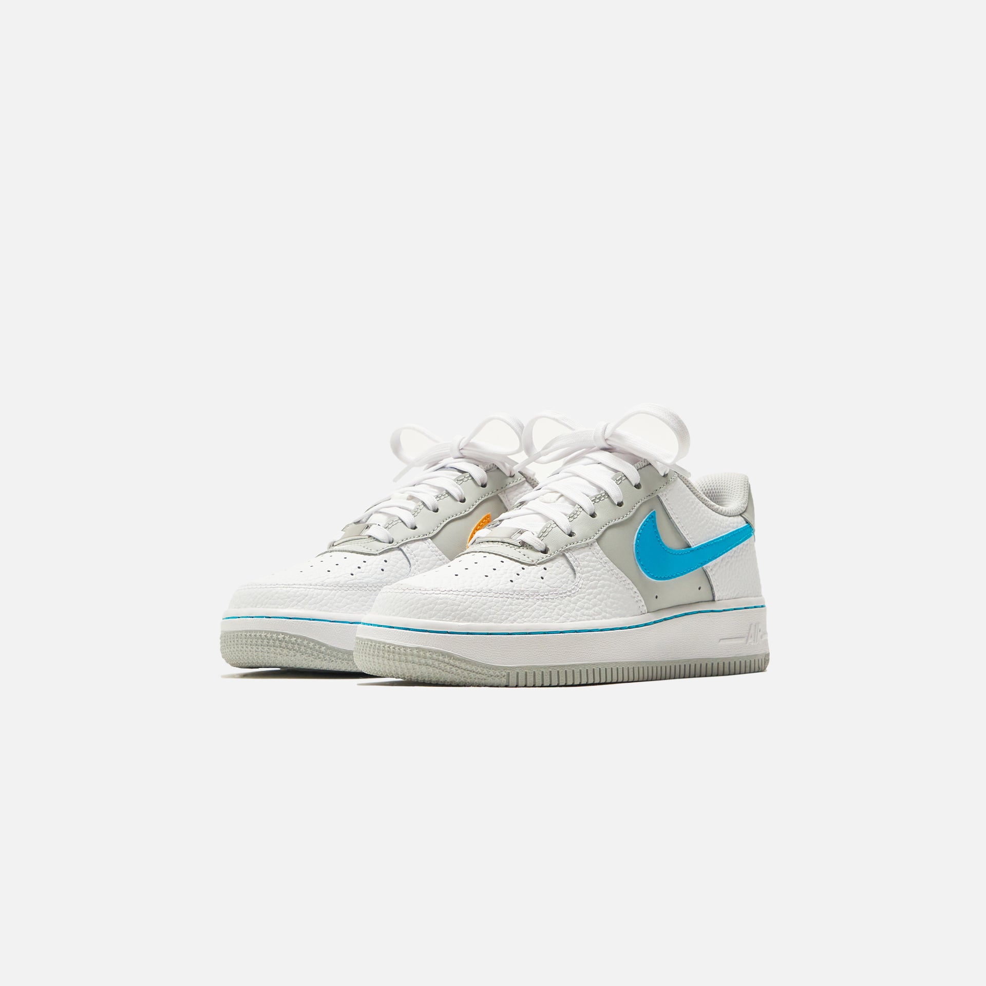 Nike Grade School Air Force 1 Emb - White / Turquoise Blue / Grey Fog