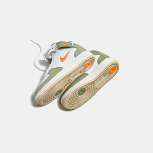 Nike Air Force 1 Mid QS (White/Total Orange/Oil Green/Sail) 12