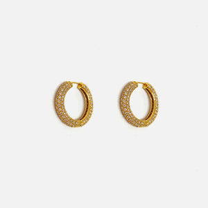 Numbering Pave Hoops Large - Gold