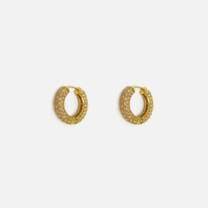 Numbering Pave Hoops Small - Gold
