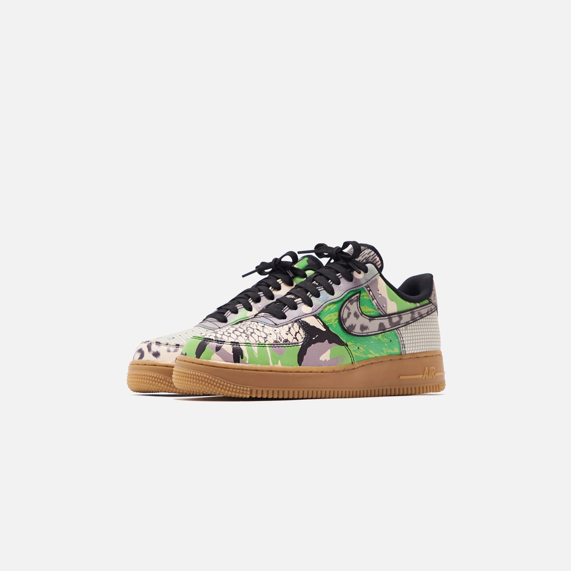 Nike Air Force 1 `07 QS - Black / Green Spark / Gum Light Brown