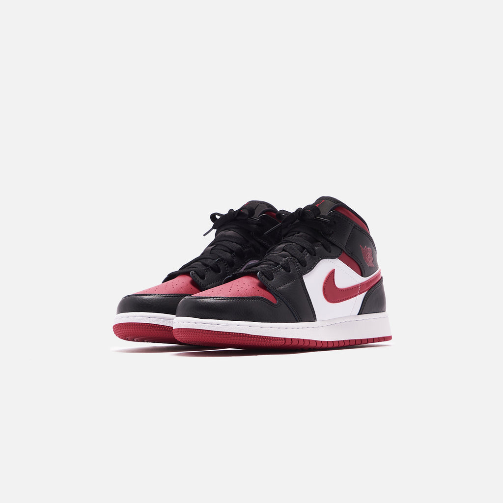 Nike Grade School Air Jordan 1 Mid - Black / Noble Red / White – Kith