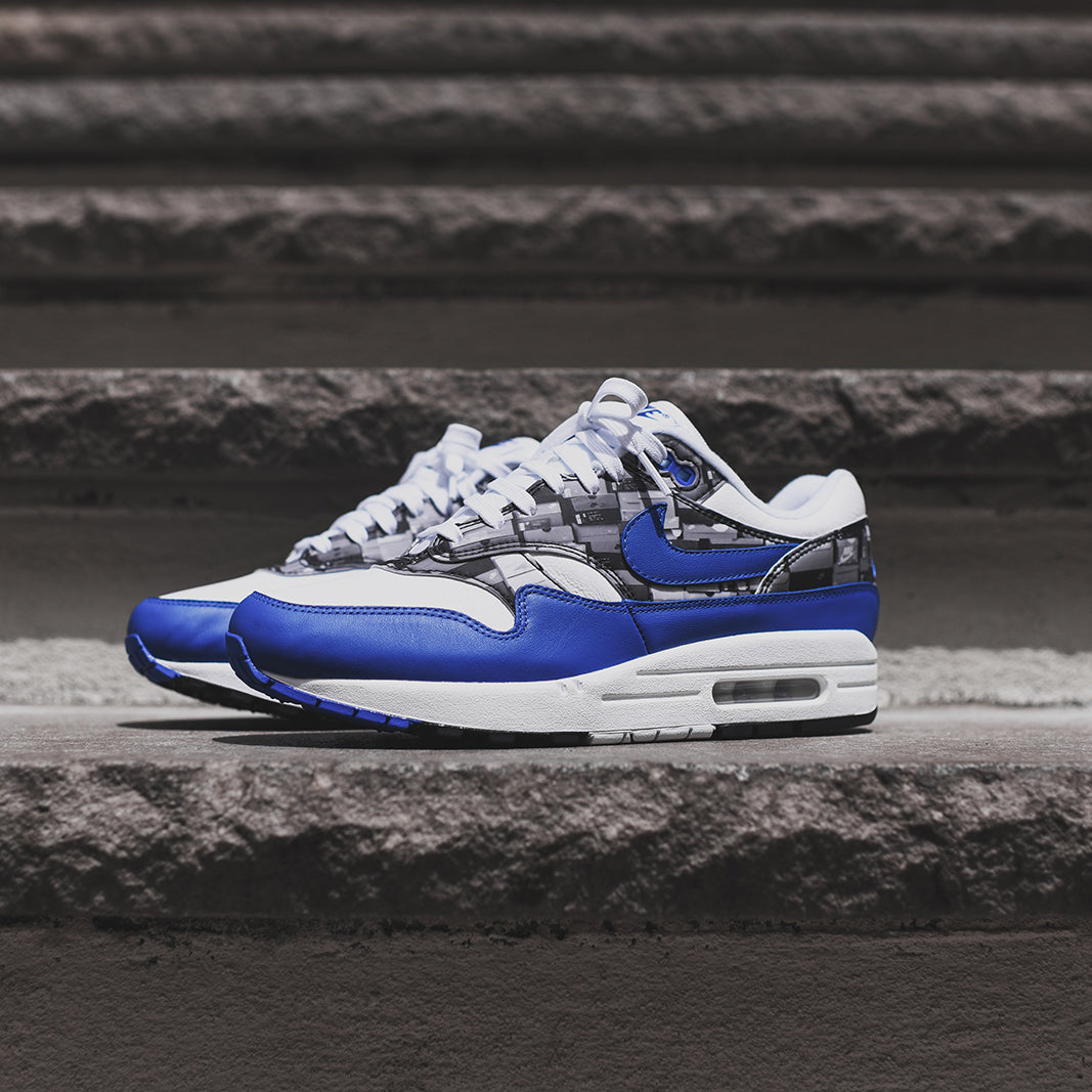 Nike x atmos Air Max 1 Print - White / Game Royal / Neutral Grey