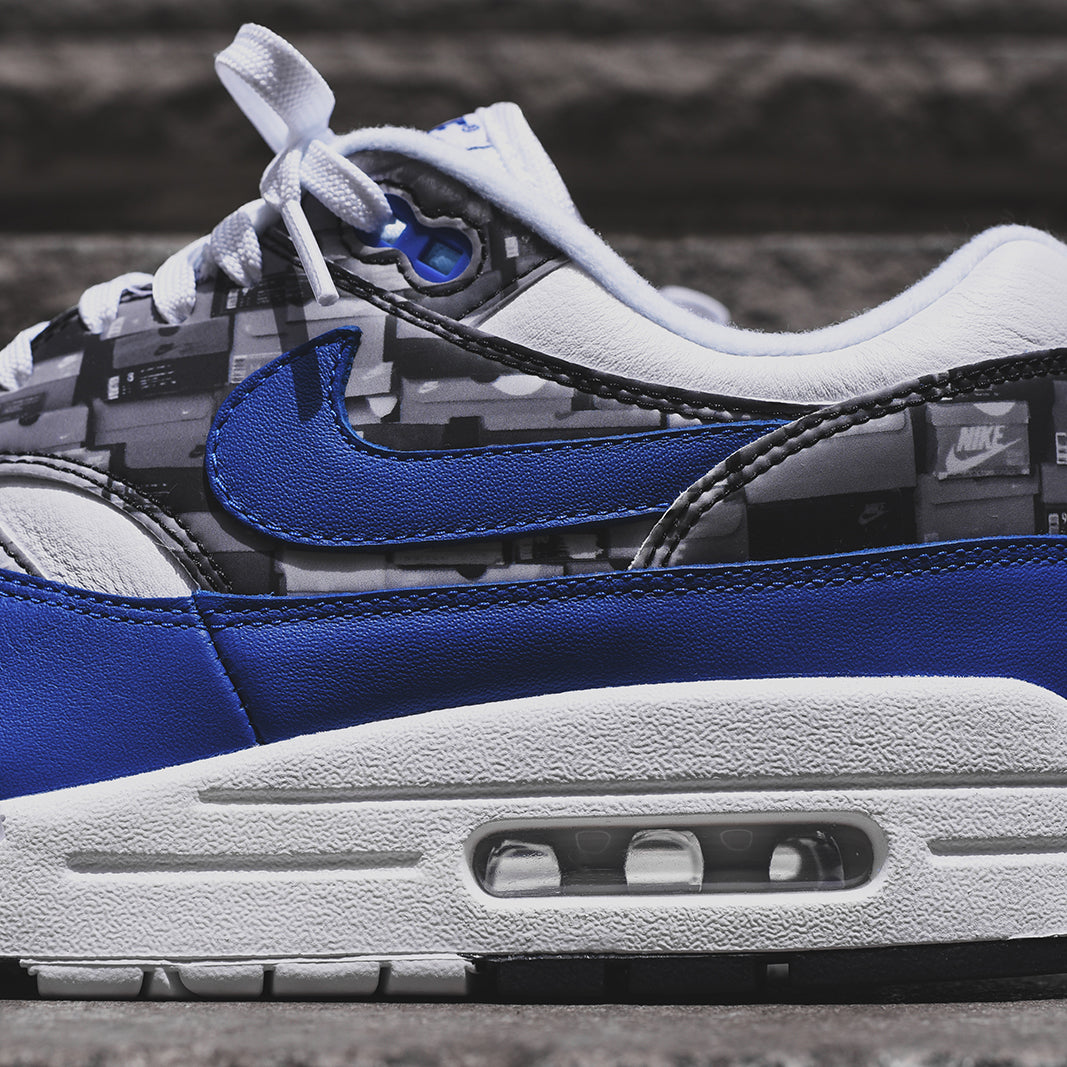 Nike x atmos Air Max 1 Print - White / Game Royal / Neutral Grey