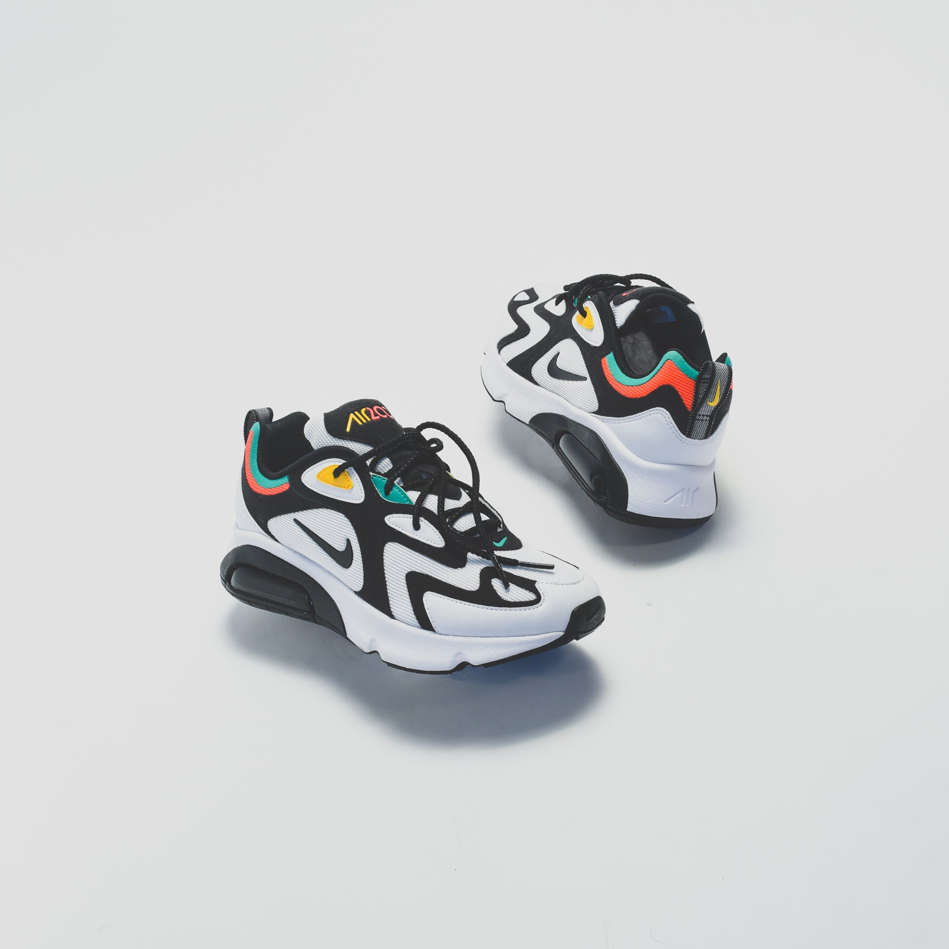 Nike Air Max 200 - White / Black / Bright Crimson / University Gold / Lucid Green