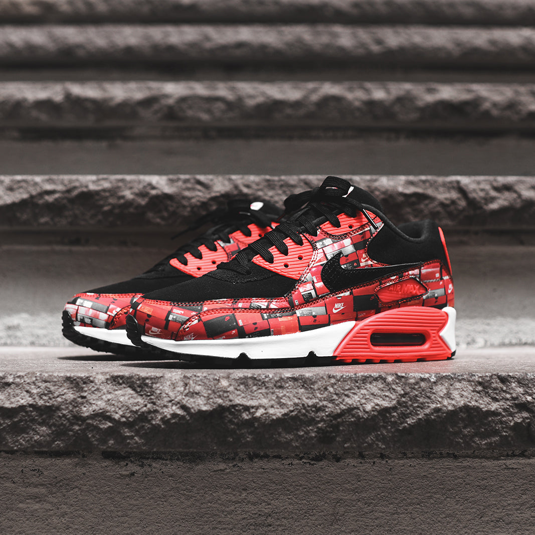 Nike x atmos Air Max 90 Print - Black / Bright Crimson