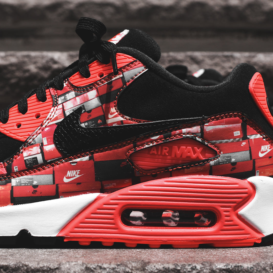 Nike x atmos Air Max 90 Print - Black / Bright Crimson