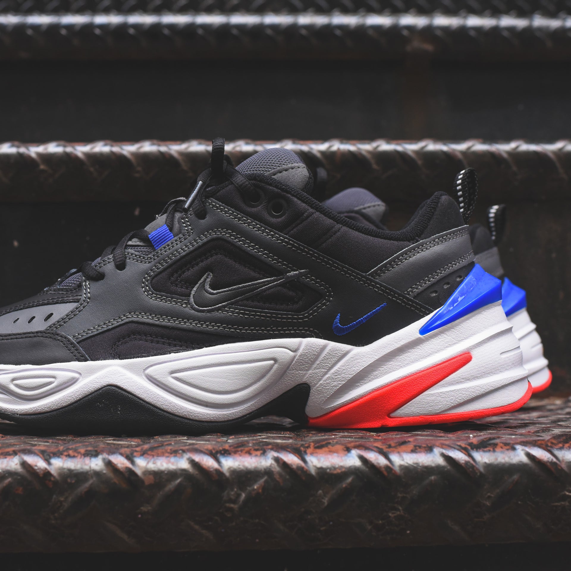 Nike M2K Tekno - Dark Grey / Black / Baroque Brown / Racer Blue