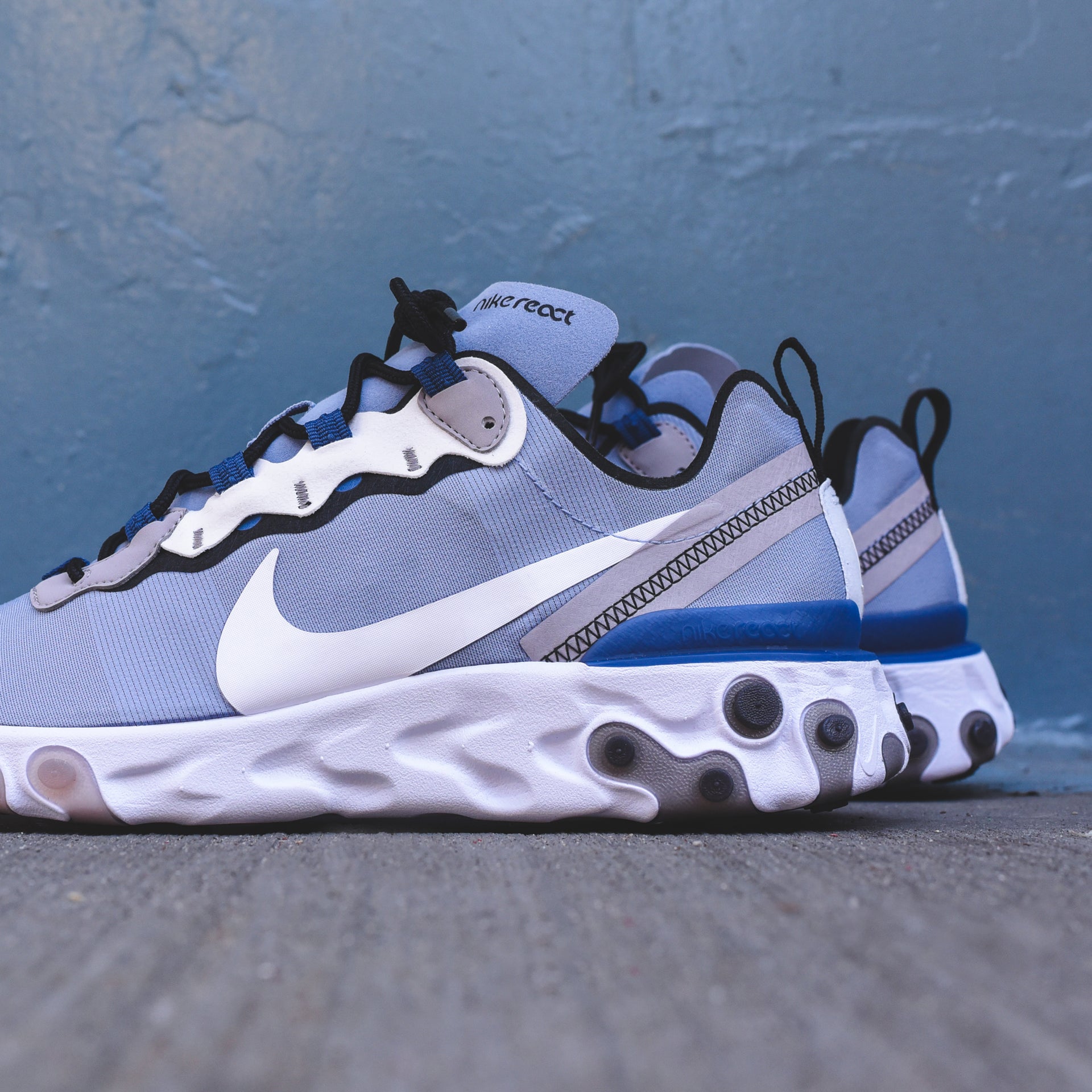 Nike React Element 55 - Indigo Fog / White / Mystic Navy