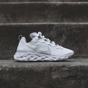 Nike react element 55 trainers white pure platinum Clearance