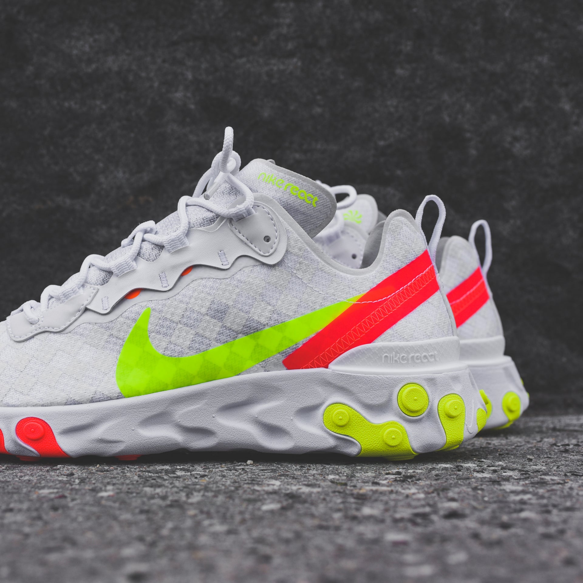 Nike React Element 55 - White / Red / Volt
