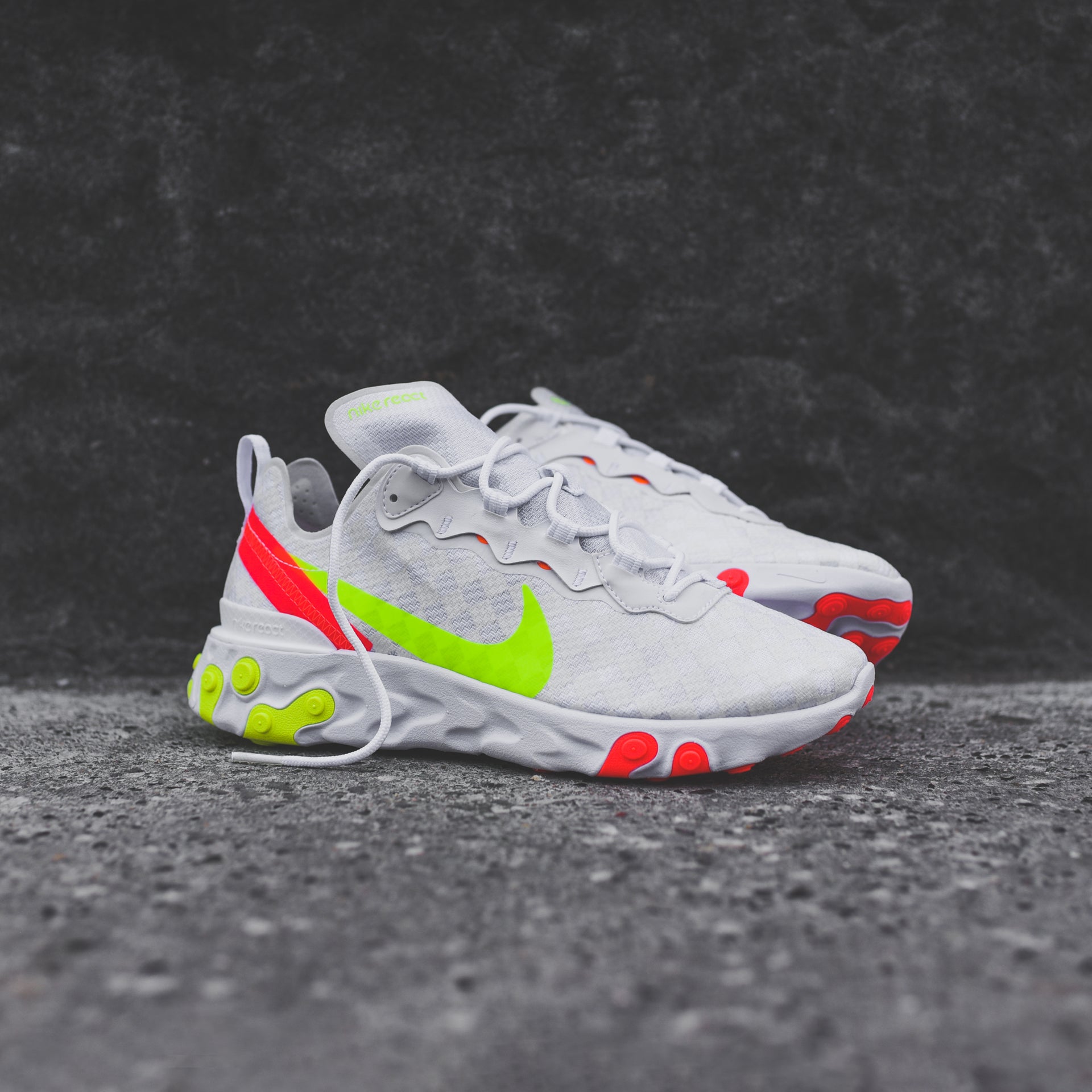 Nike React Element 55 - White / Red / Volt