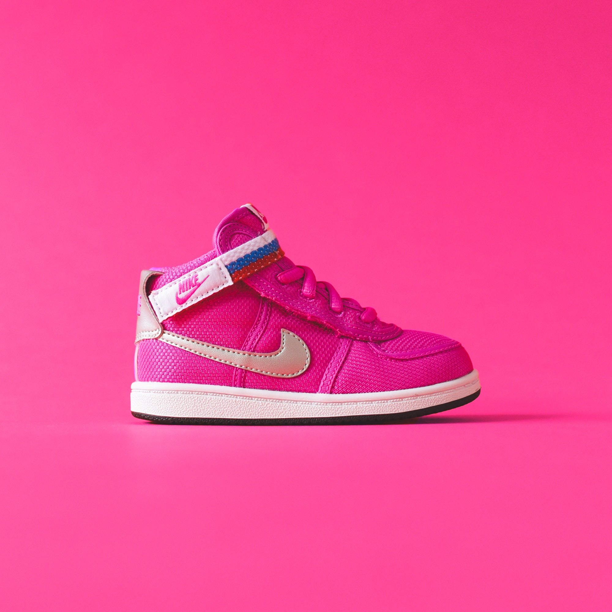Nike Toddler Vandal High Supreme Fuchsia Blast Metallic Silver Kith