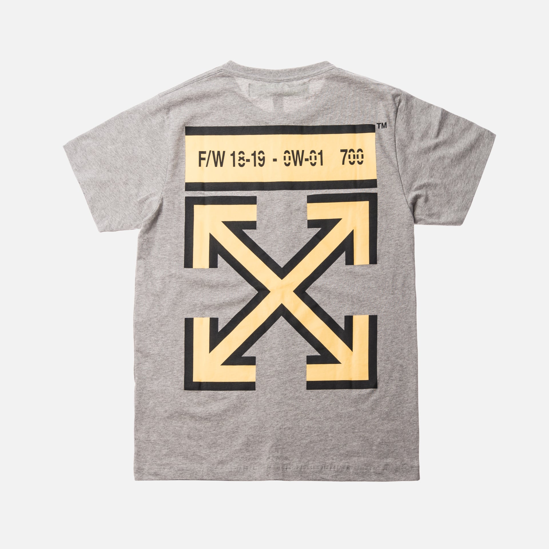 Off-White Arrows Slim Tee - Melange Grey / Yellow