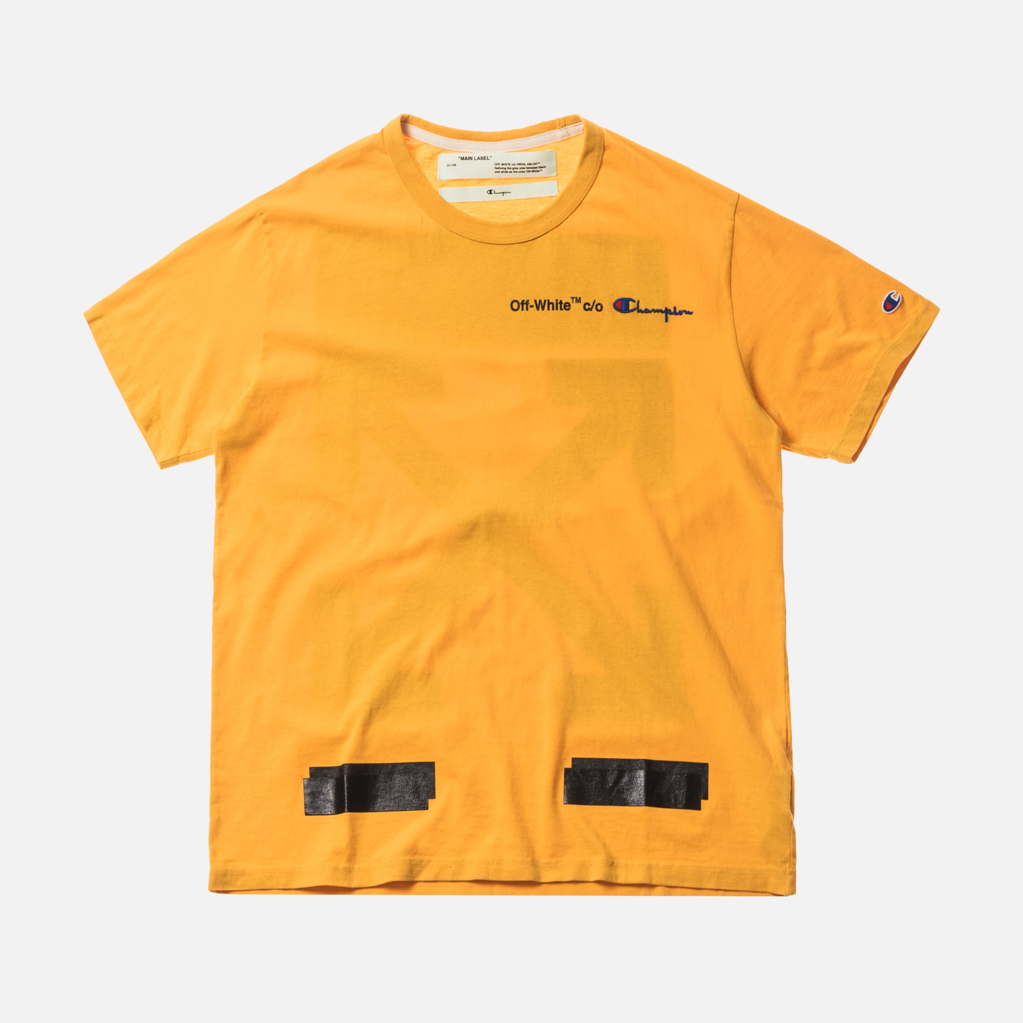 Off White x Champion Tee Yellow Black