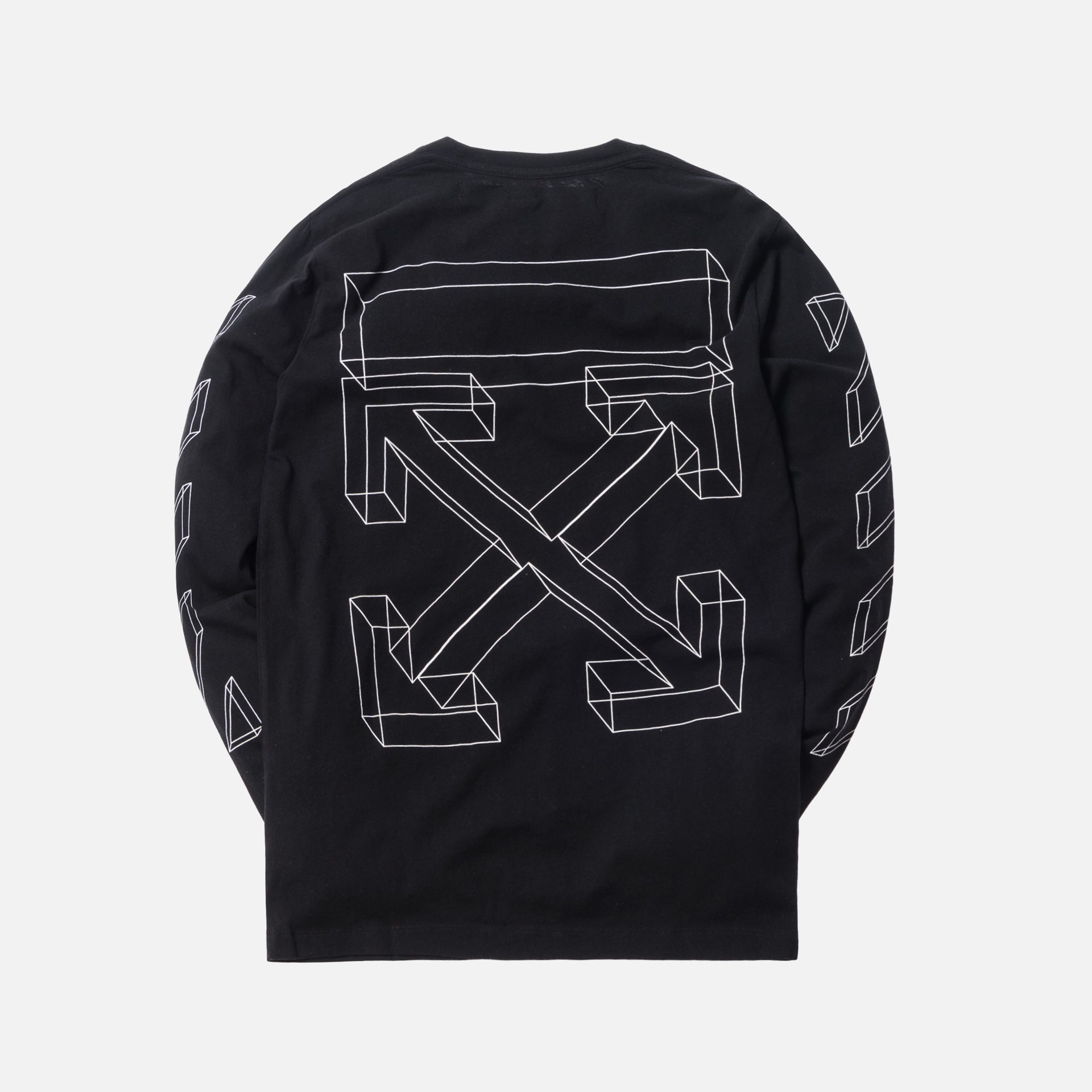 Off-White Diag 3-D Line L/S Tee - Black / White