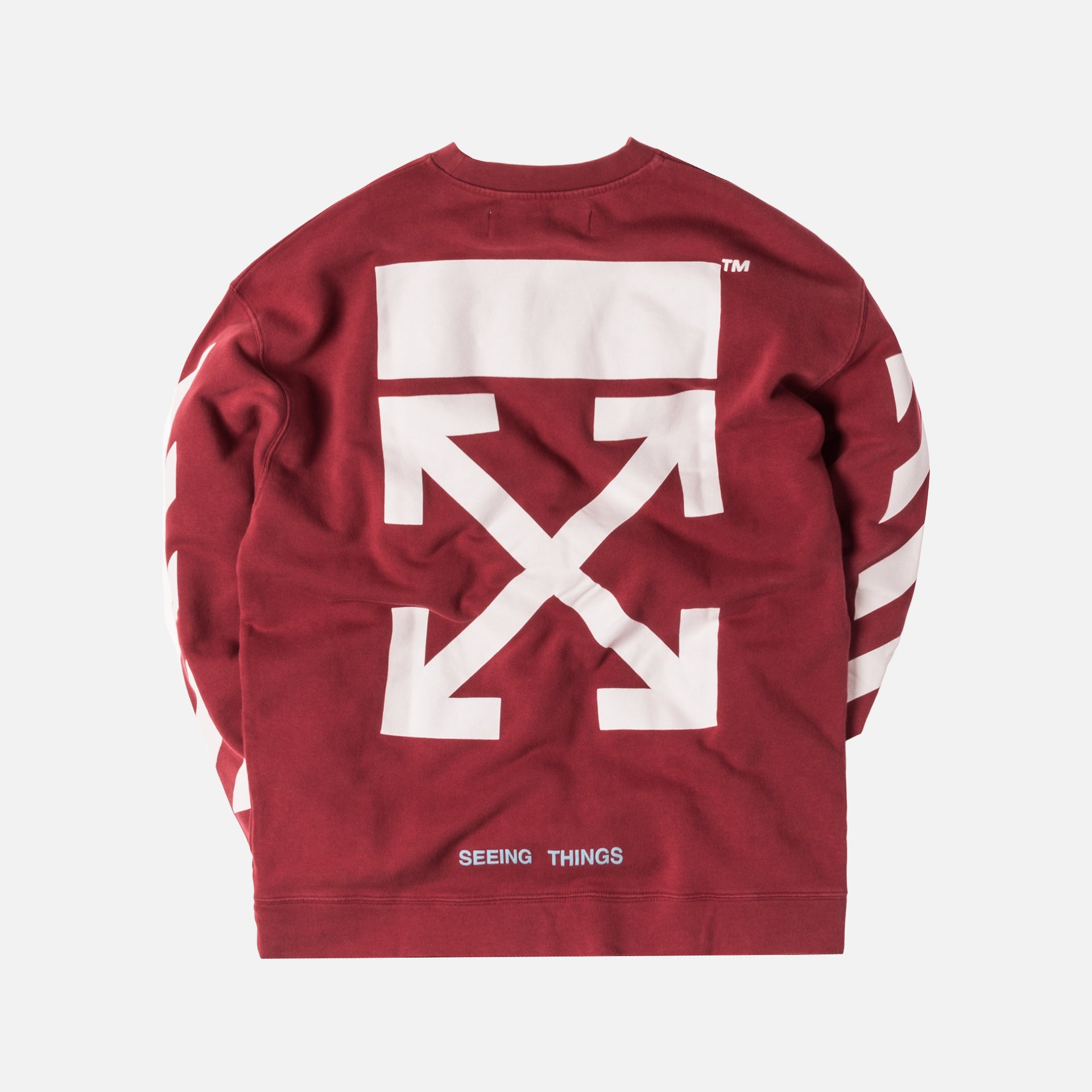 Off-White Diagonal Arrows Over Crewneck - Bordeaux / White