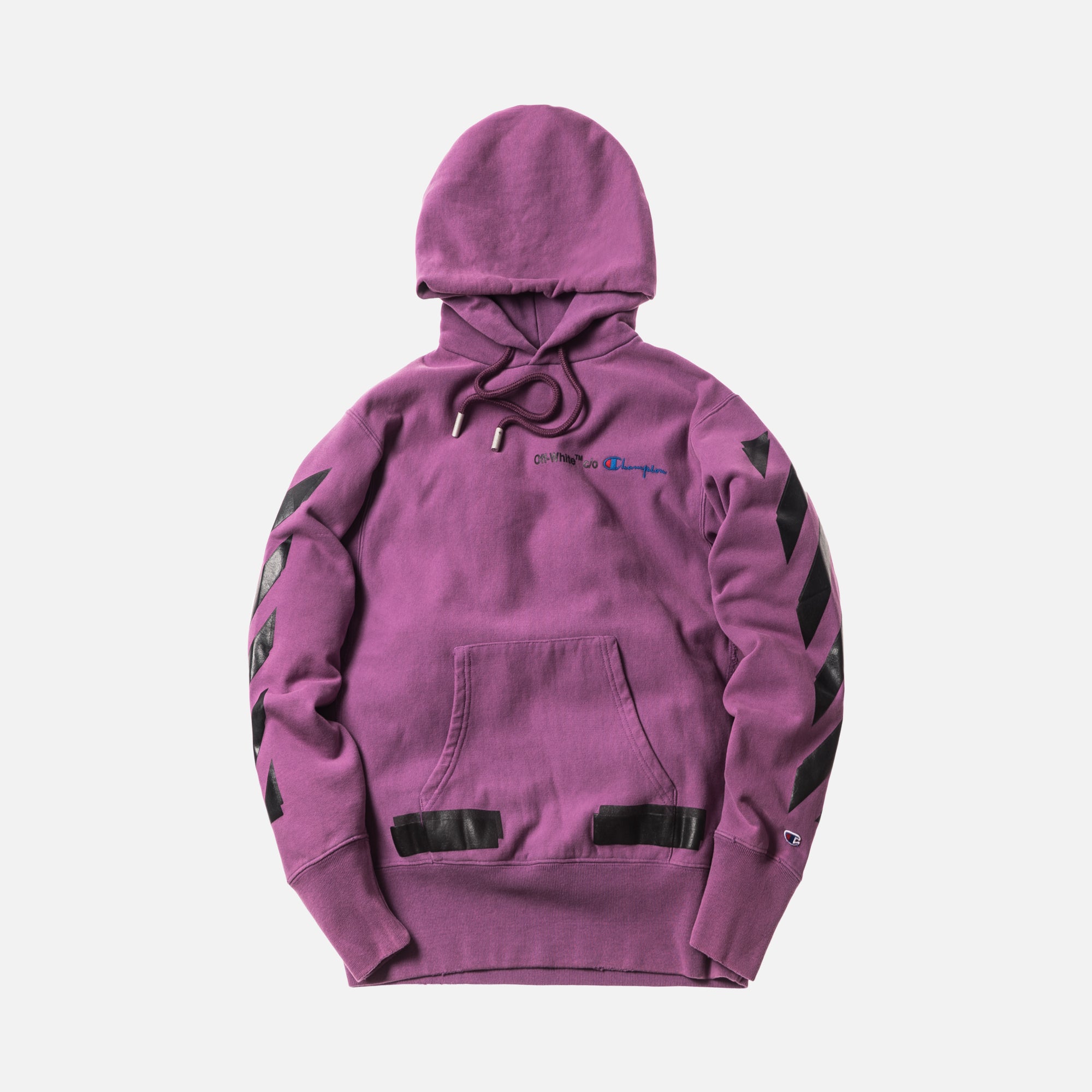 Off-White Kids logo-print zipped hoodie - Purple