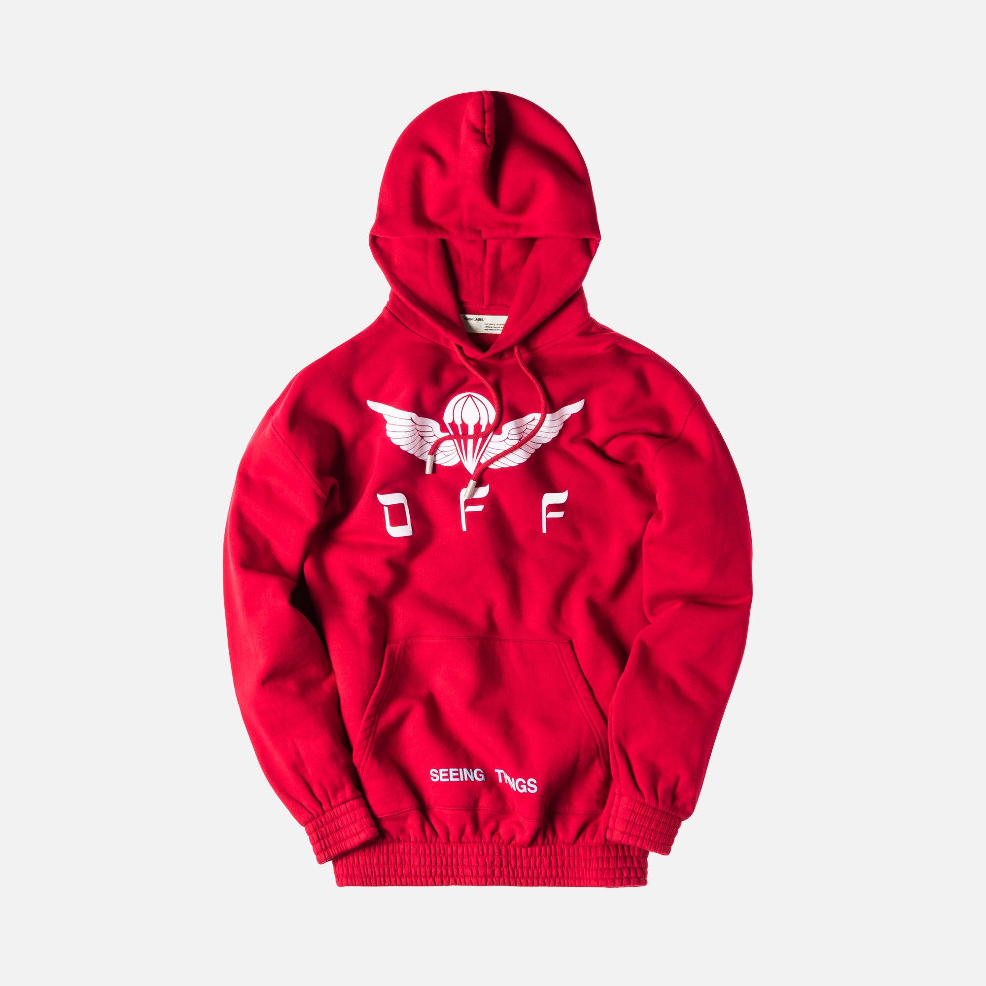 Off White Parachute Over Hoodie Red White Kith