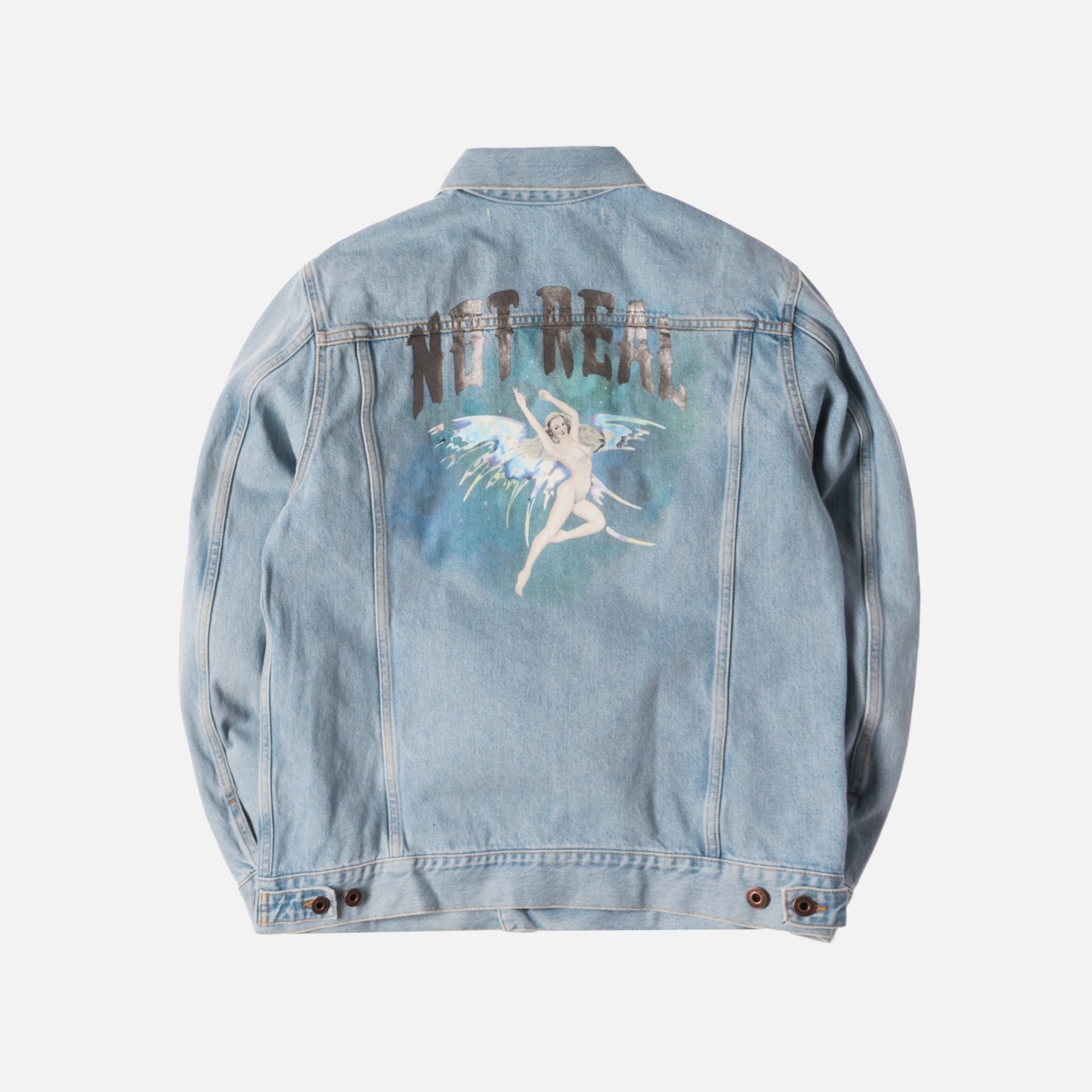 Off-White Not Real Angel Denim Jacket - Vintage Bleach