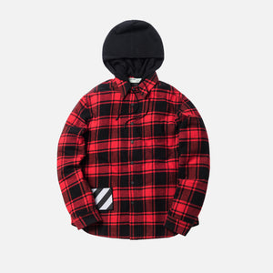 Off-White Padded Hoodie Shirt - Red