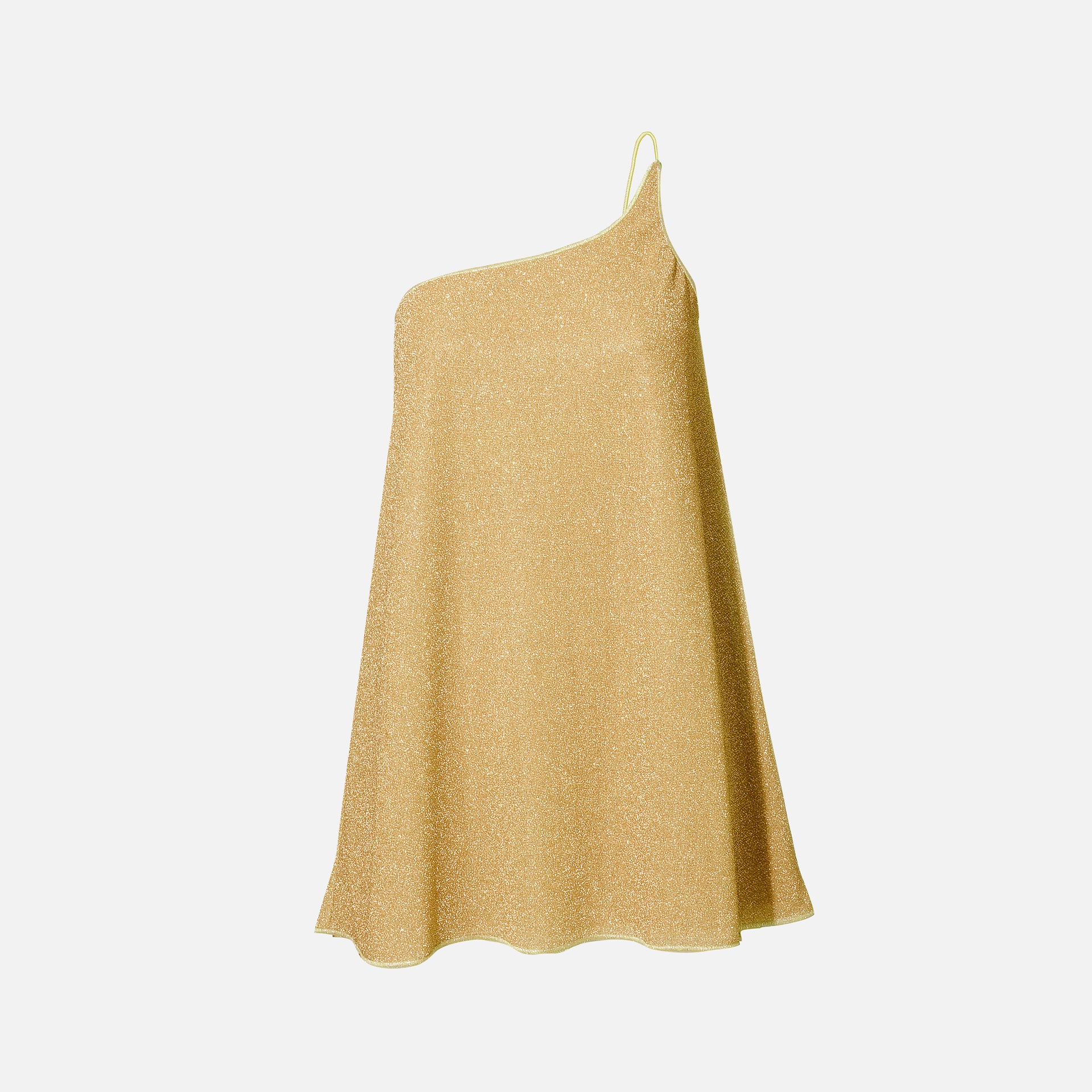 Oseree Lumiere One Shoulder Dress - Gold Oseree Lumiere One Shoulder Dress - Gold
