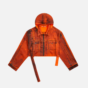 Ottolinger Cropped Belt Denim Jacket - Painted Orange