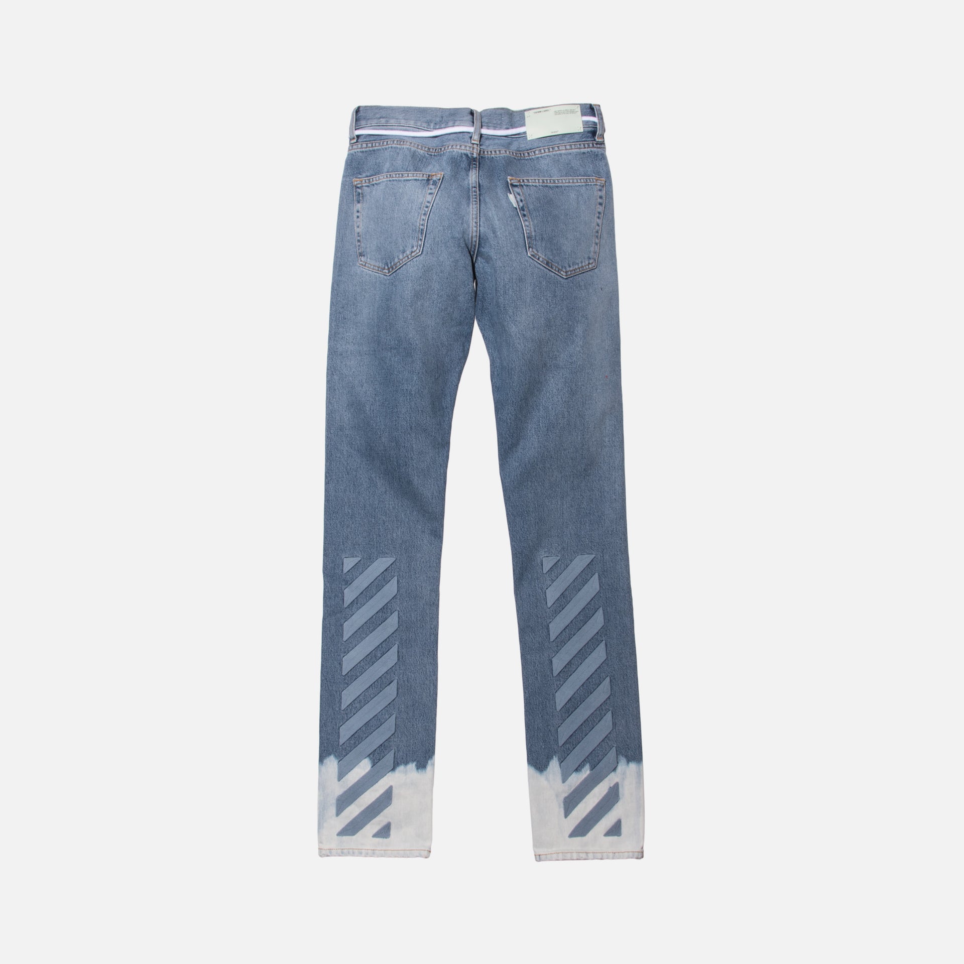 Off-White Diagonal Slim Denim - Bleach Vintage / Light Blue