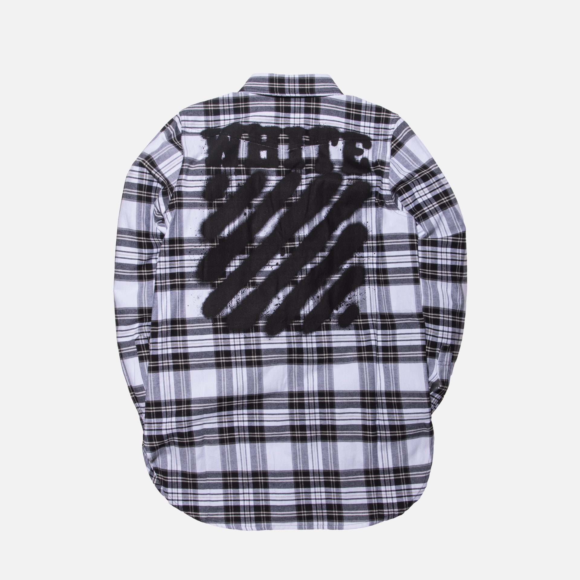 Off-White Diagonal Spray Button-Up - White