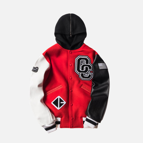 Opening Ceremony Torch Hooded Varsity Jacket Jewel - Red