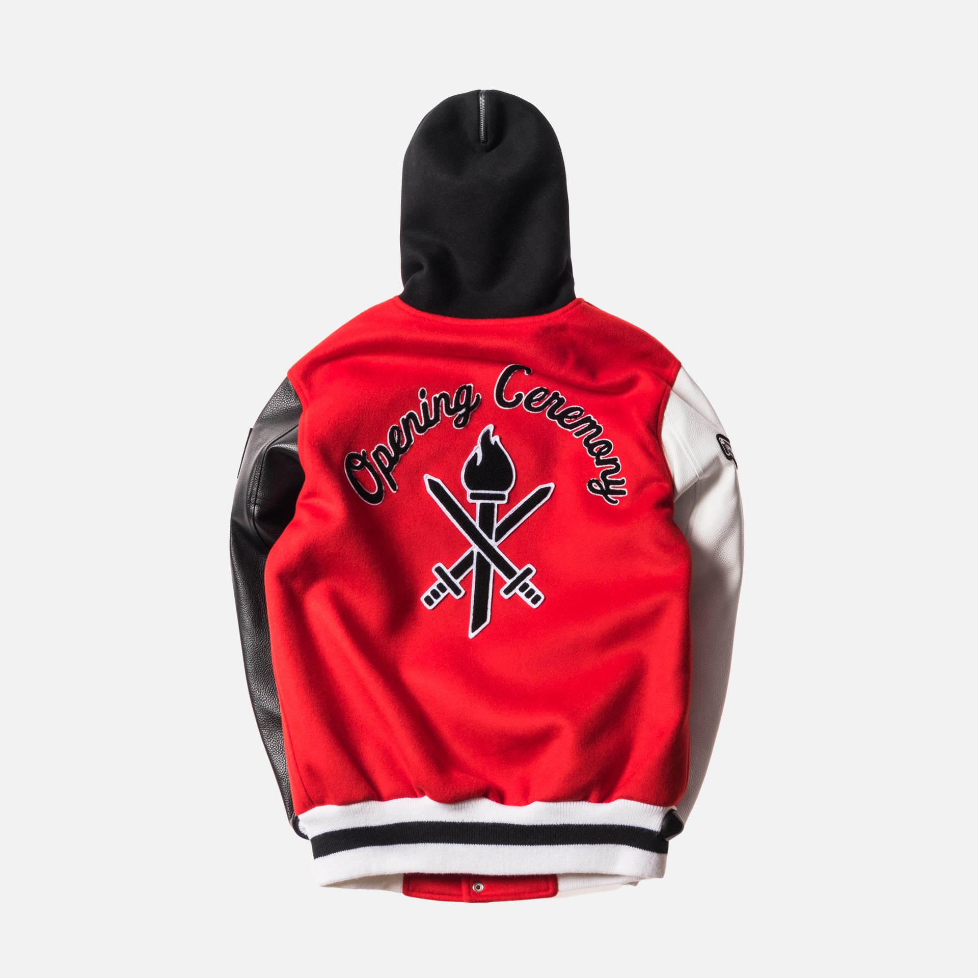 Opening Ceremony Torch Hooded Varsity Jacket Jewel - Red