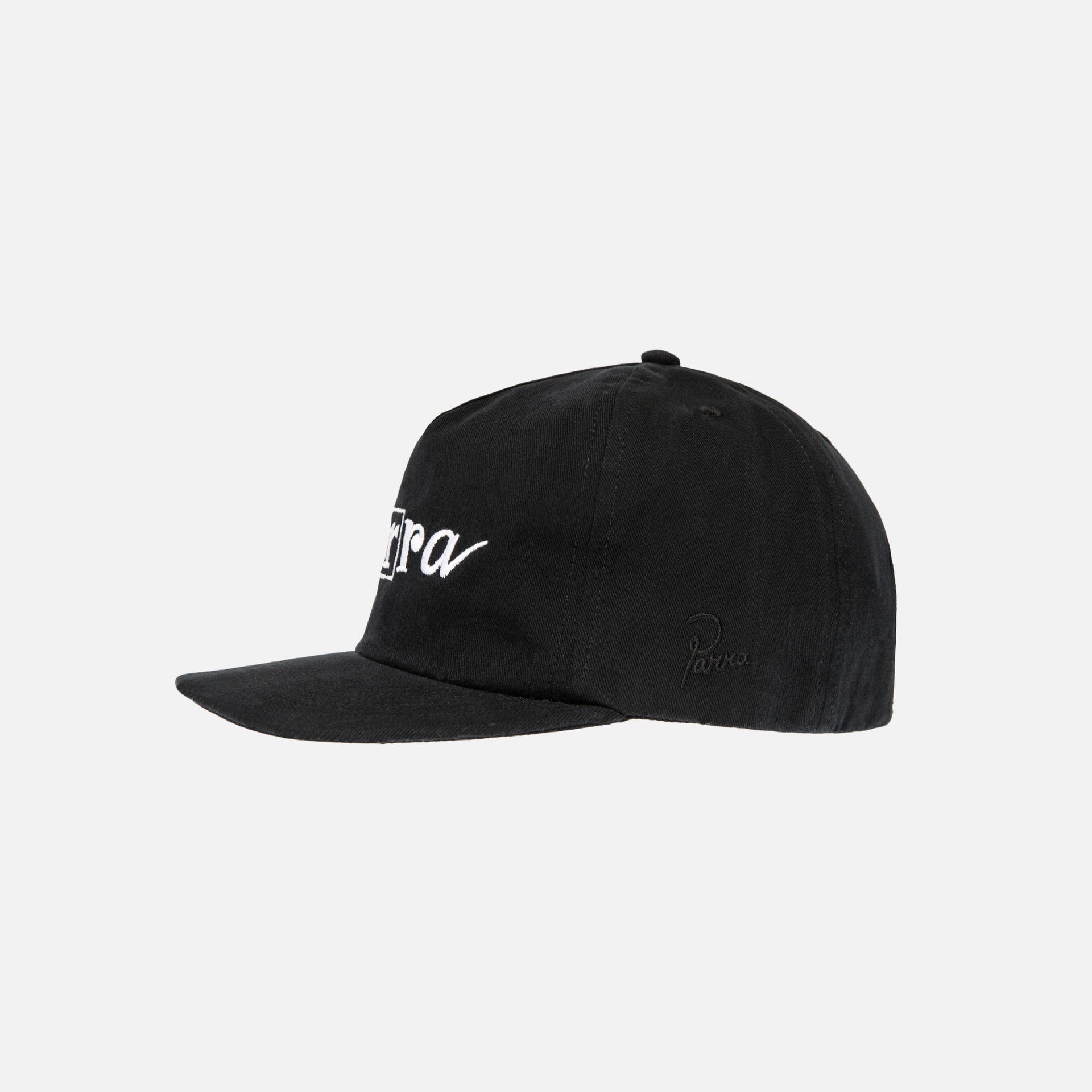 by Parra Script Logo 5 Panel Cap - Black