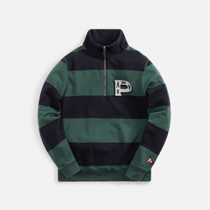 by Parra Worked P Striper Half Zip Sweatshirt - Navy Green