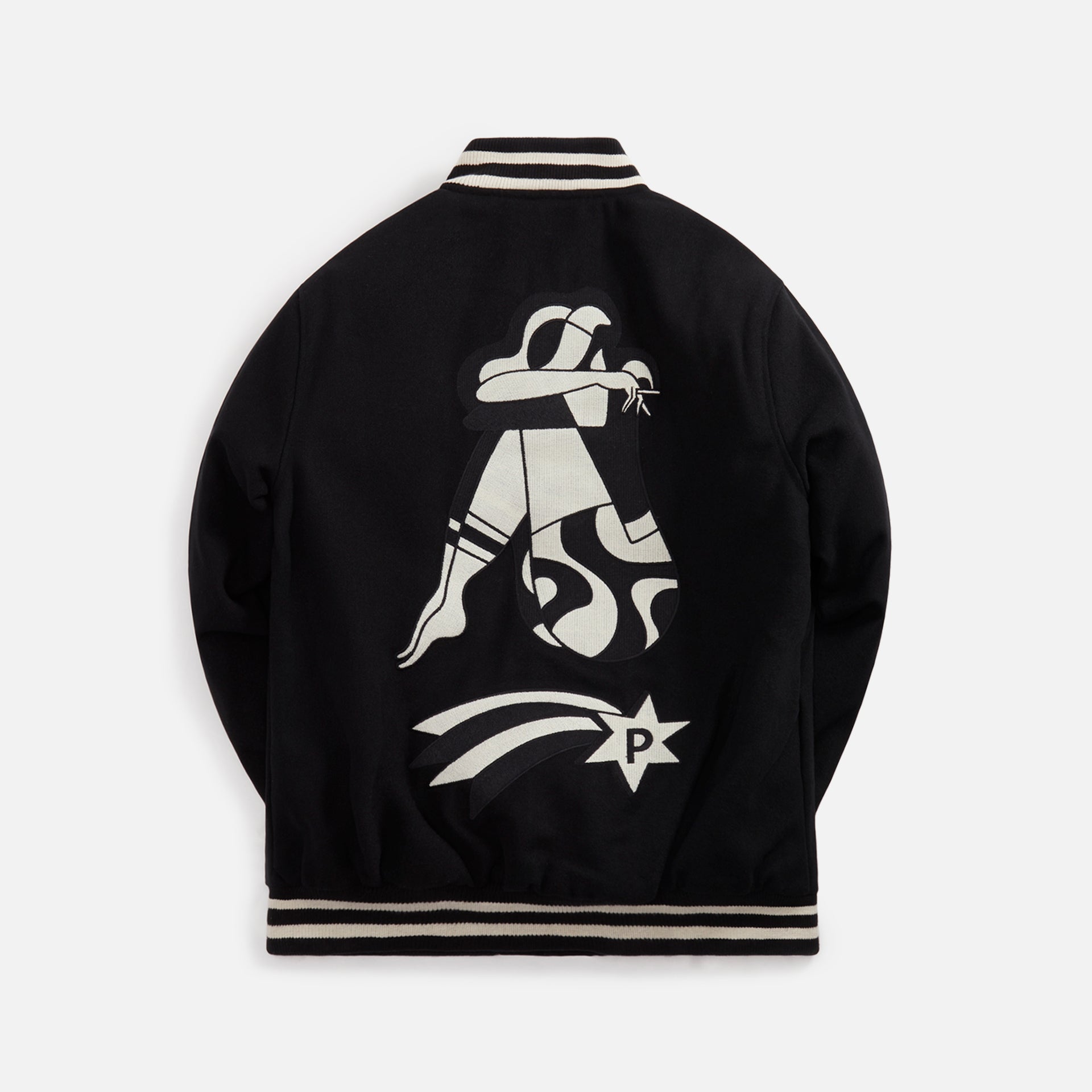 by Parra Cloudy Star Varsity Jacket - Black
