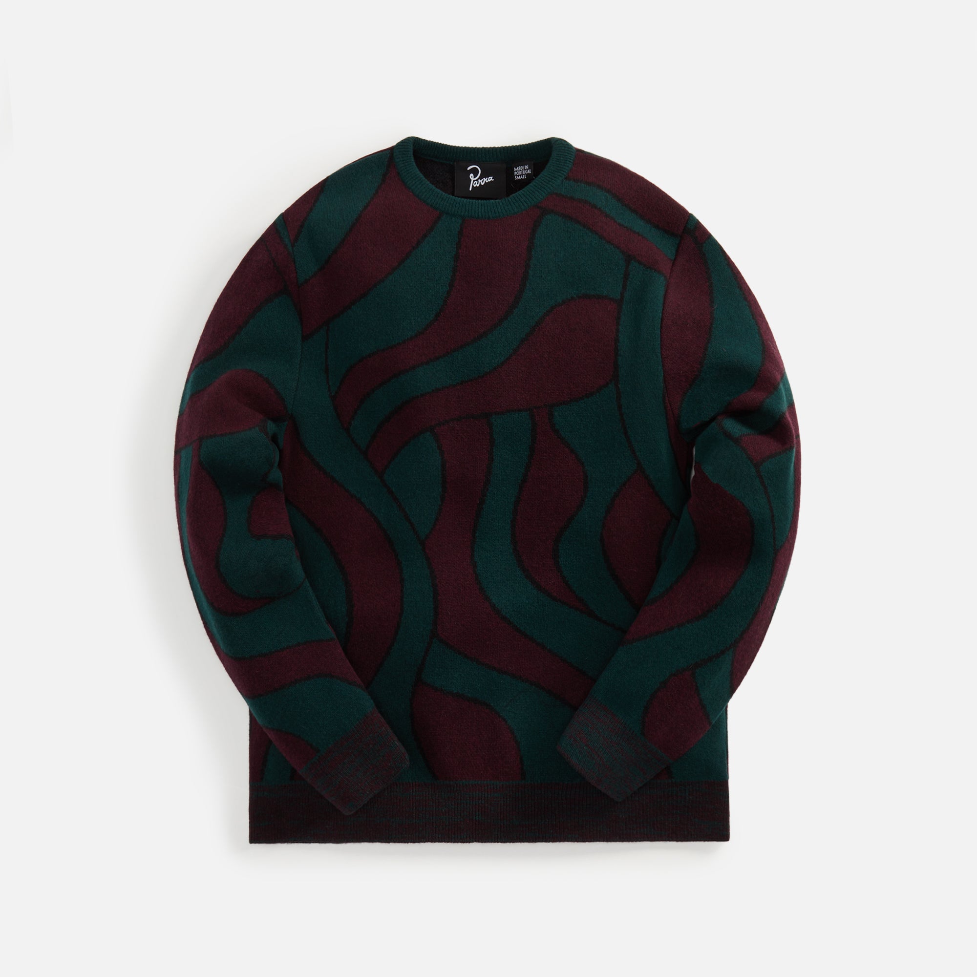 by Parra Distorted Waves Knitted Pullover - Pine Green – Kith