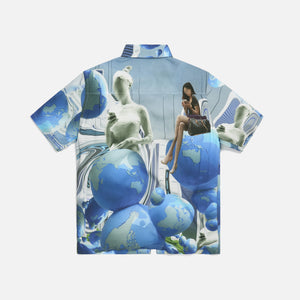 Perks and Mini Blue Planet Button-Up Shirt - Sky