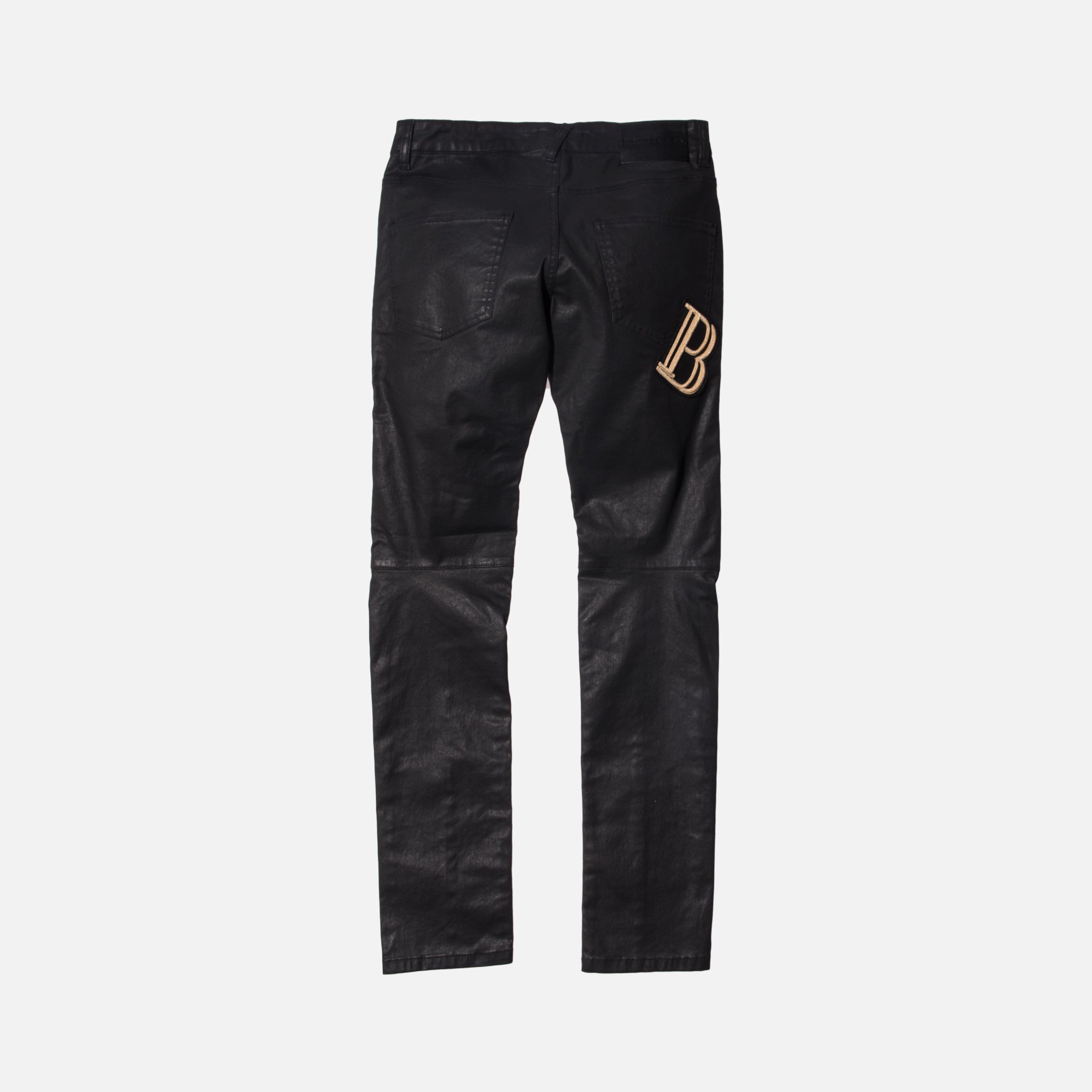 Pierre Balmain Coated Biker Denim - Black – Kith