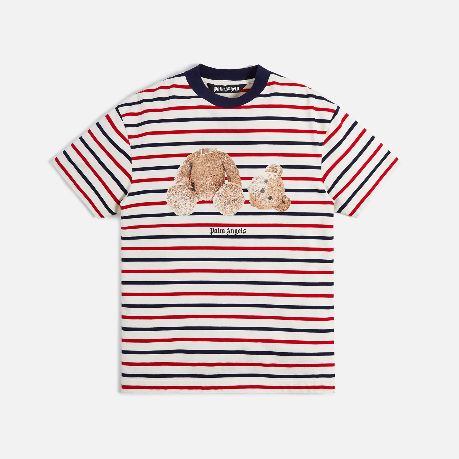 Palm Angels PA Bear Stripes Classic Tee - Red / Brown