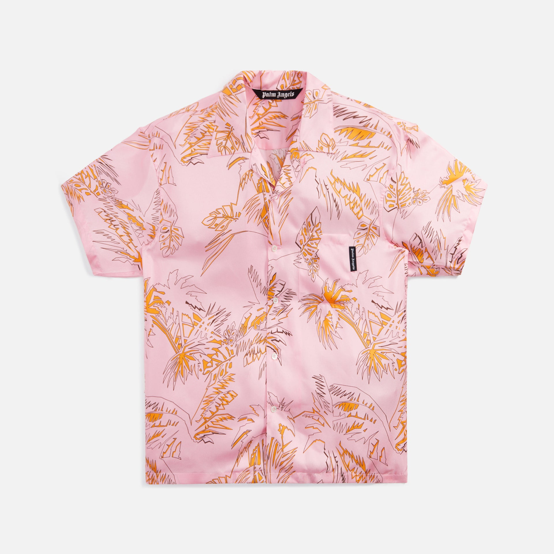 Palm Angels Abstract Palms Bowling Shirt - Pink Gold