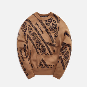 Palm Angels Jacquard Bandana Sweater - Beige