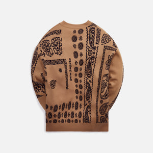 Palm Angels Jacquard Bandana Sweater - Beige