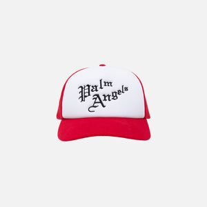 Palm Angels New Gothic Logo Cap - White / Red – Kith