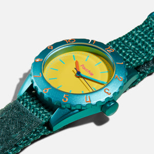 Parchie School-Time Watch - Teal / Yellow / Dark Green