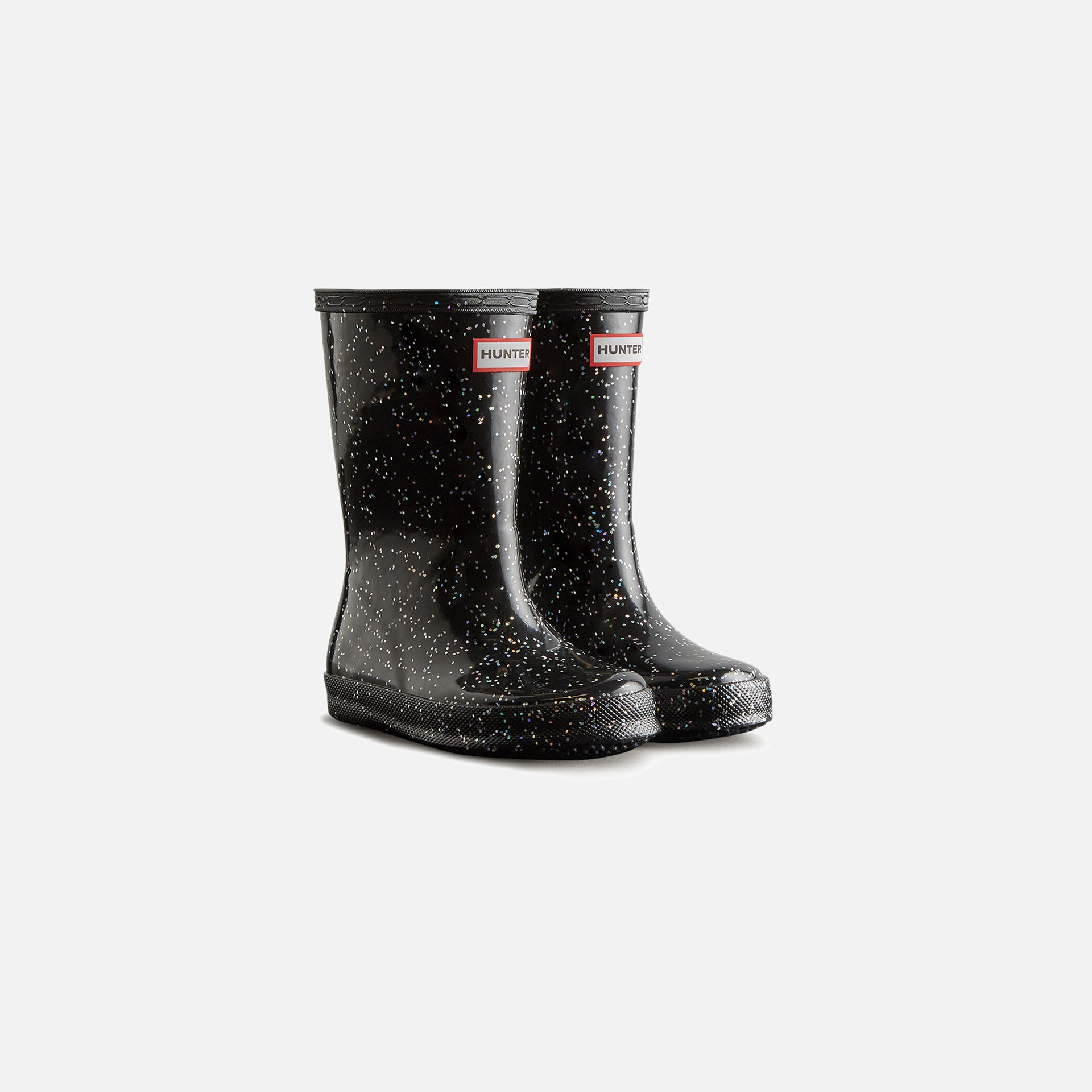 Hunter Giant Glitter Wellington Boots - Black