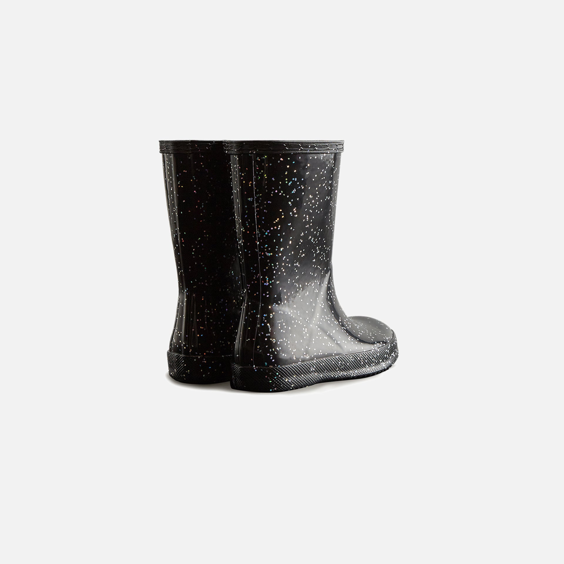 Hunter Giant Glitter Wellington Boots - Black