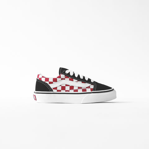 Vans Kids Old Skool Checkerboard - Black / Red