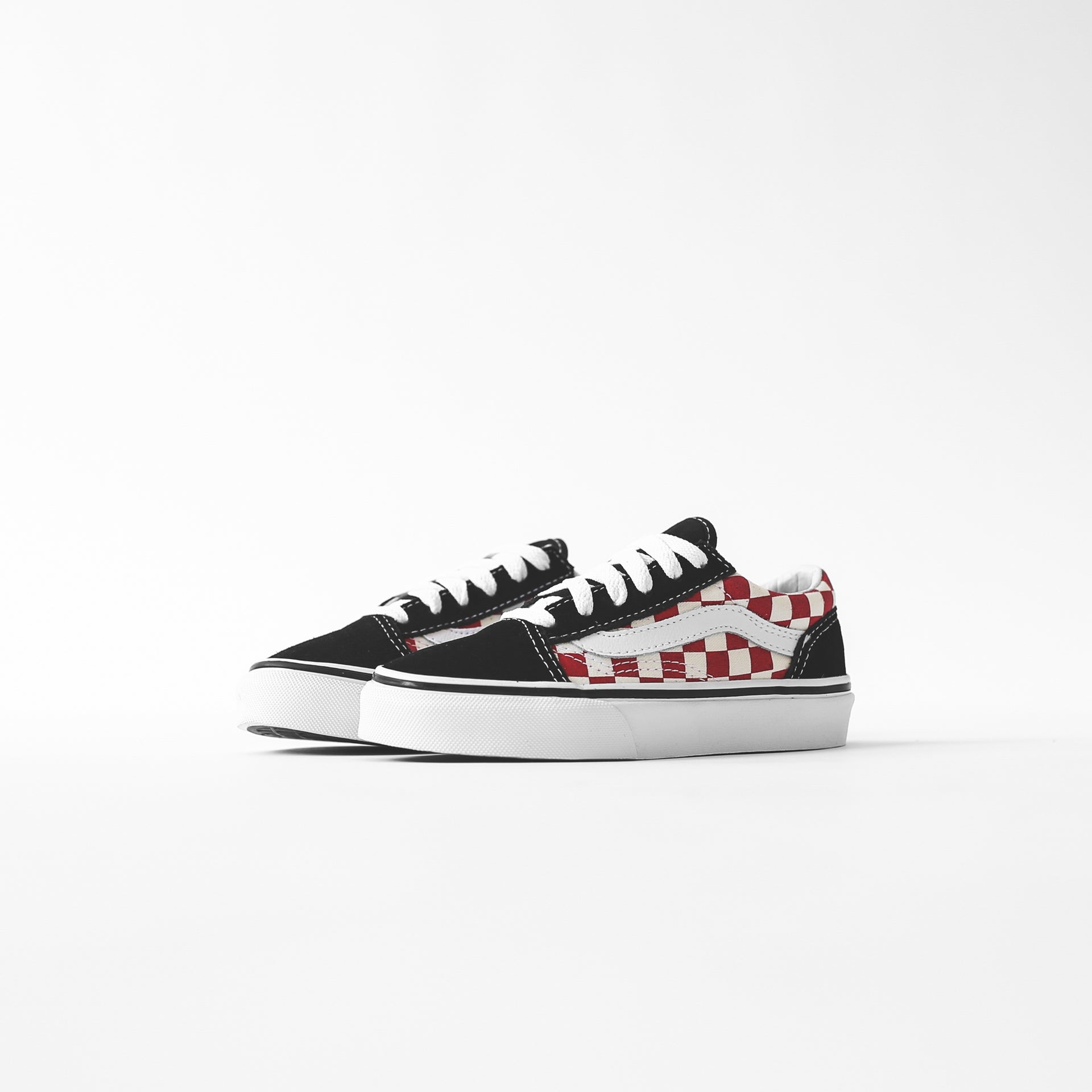 Vans Toddler Old Skool V Checkerboard - Black / Red