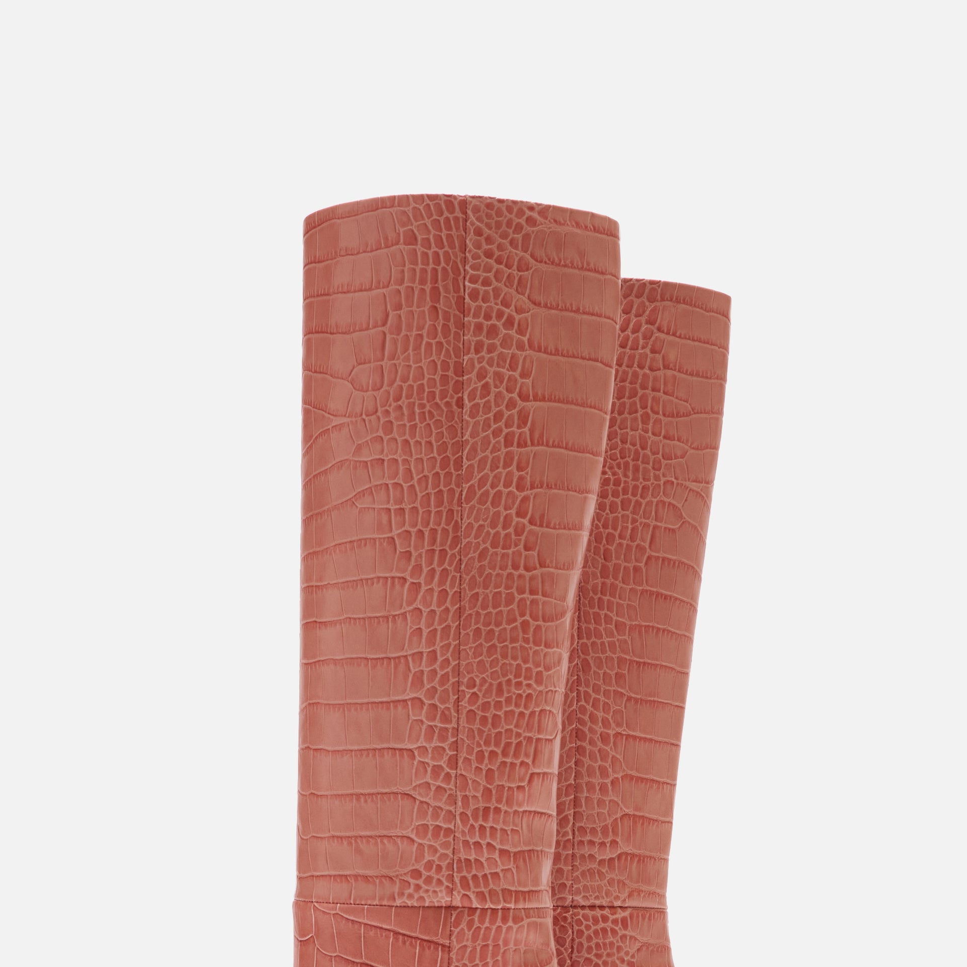 Paris Texas Embossed Croco Stiletto Boot - Pink