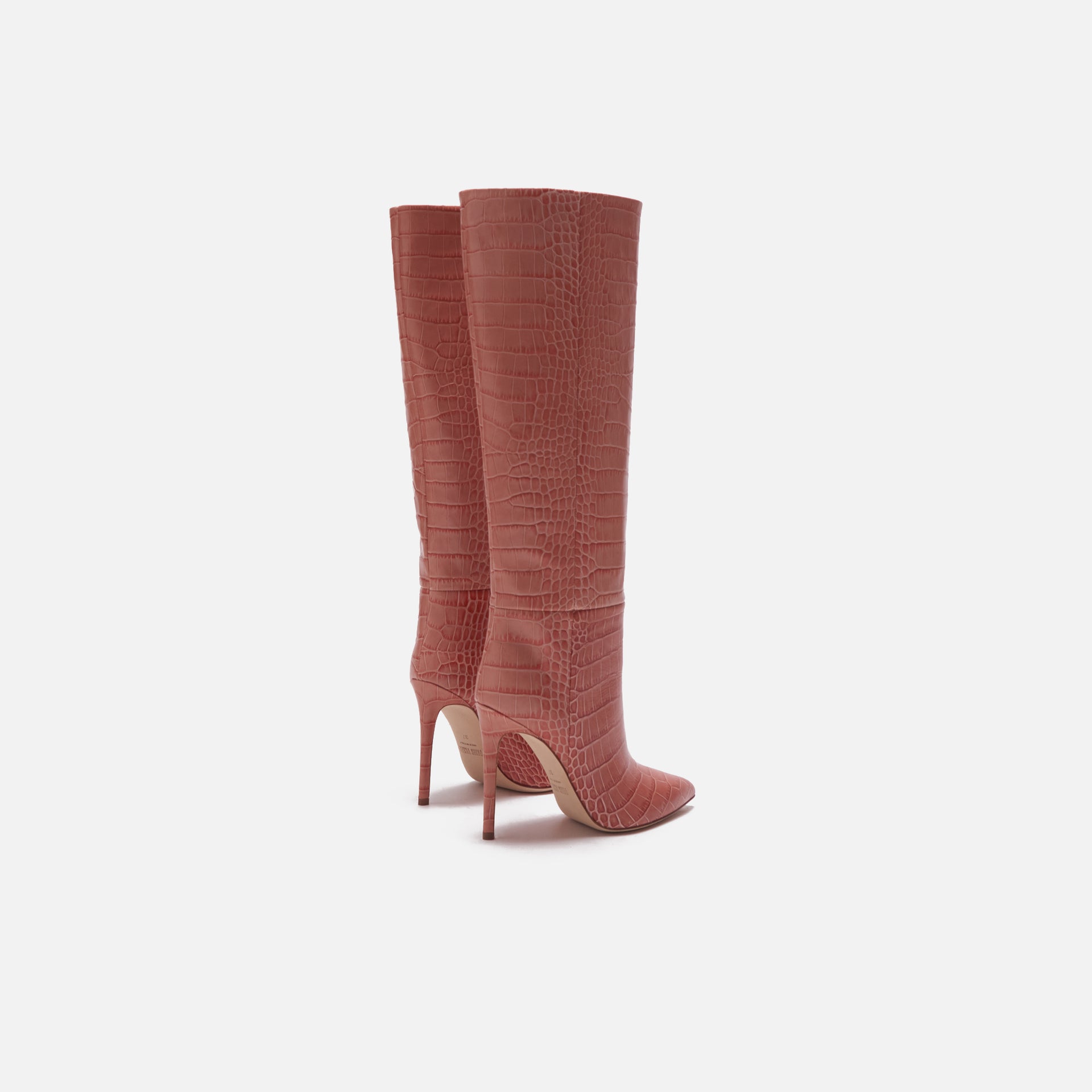 Paris Texas Embossed Croco Stiletto Boot - Pink